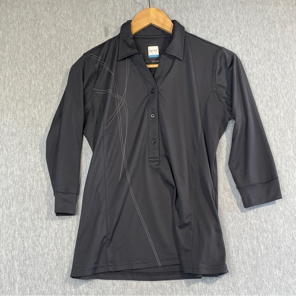 AUR Polo Golf Shirt Women’s Petite Small Black White Stripes